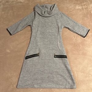 Papillon Sweater Dress Long Sleeves Gray Women Size Small Lightweight